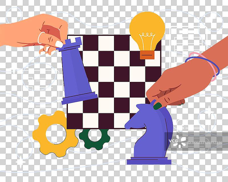 包含棋子的战略规划概念图片素材