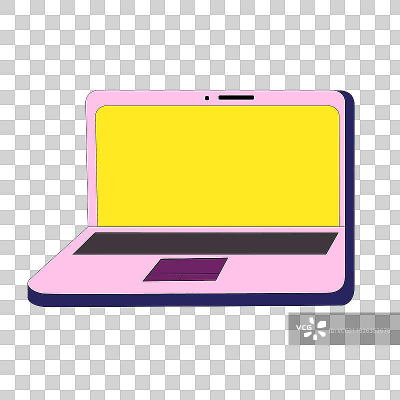 粉色背景上的笔记本电脑图片素材