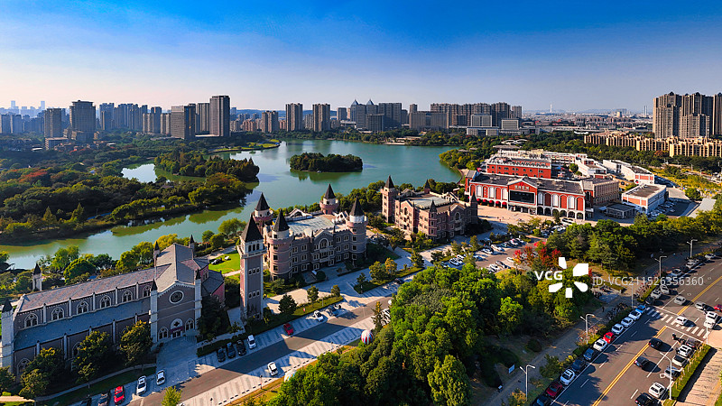 航拍徐州金龙湖图片素材