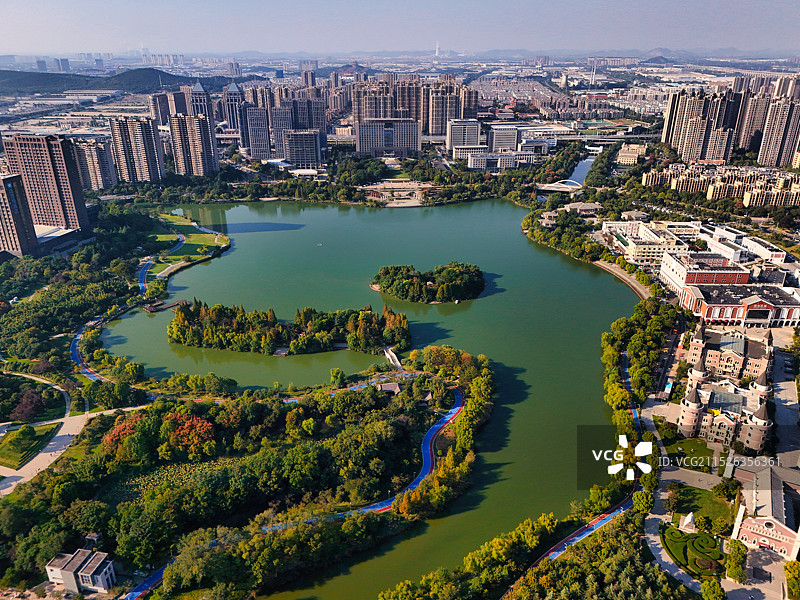 航拍徐州金龙湖图片素材