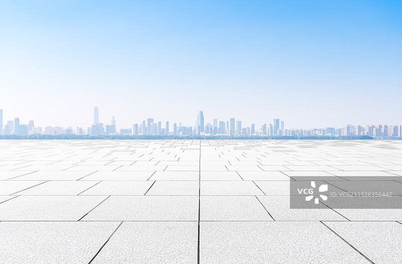 现代商务城市天际线背景汽车停车场地面广告背景图图片素材