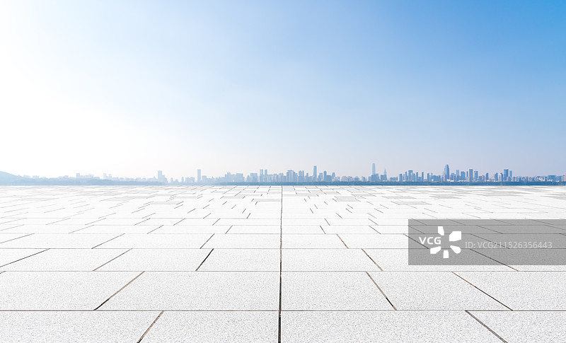现代商务城市天际线背景汽车停车场地面广告背景图图片素材