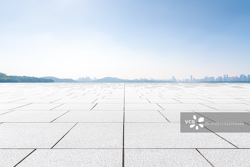 现代商务城市天际线背景汽车停车场地面广告背景图图片素材