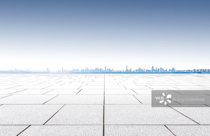 现代商务城市天际线背景汽车停车场地面广告背景图图片素材