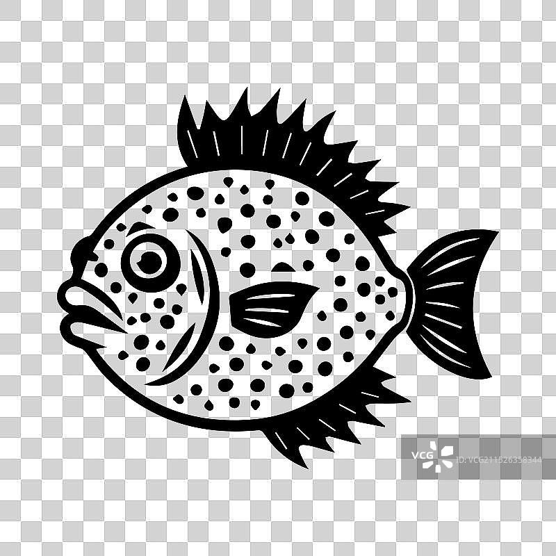 河豚图标或现代线条符号图片素材