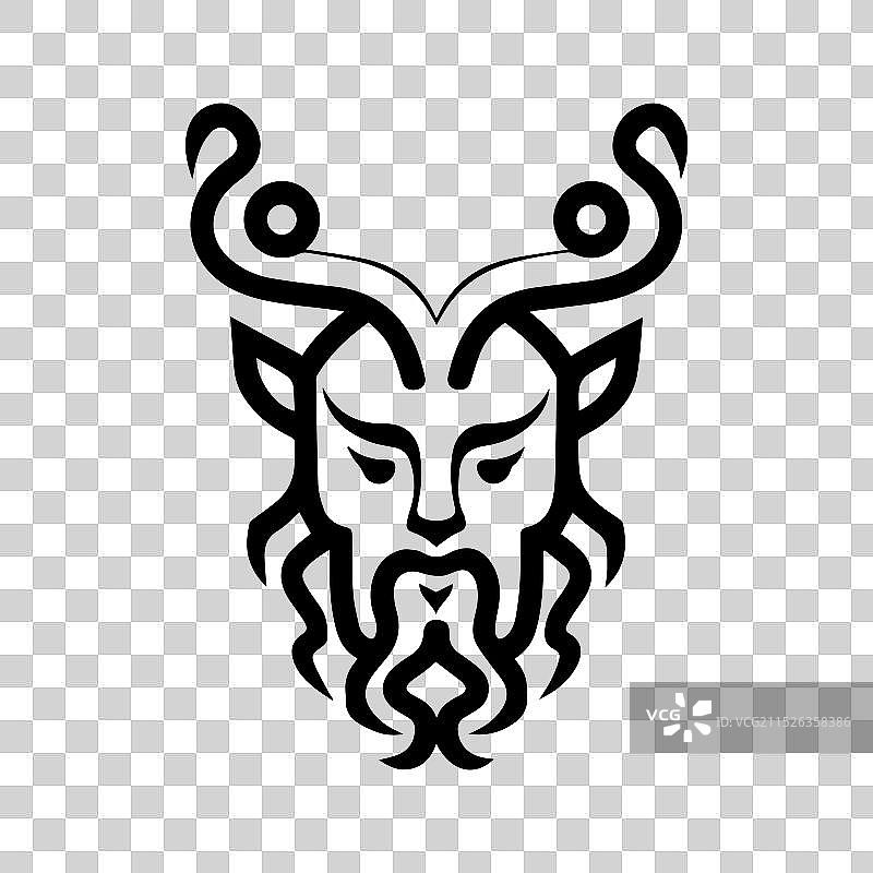 萨提尔图标或现代线条符号线稿艺术图片素材