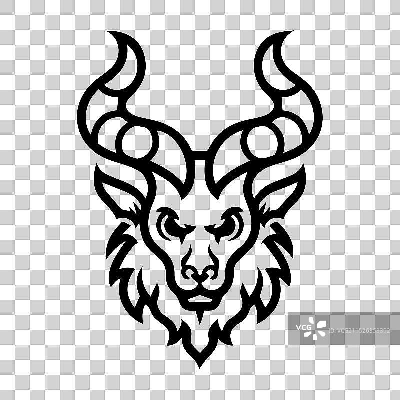 萨提尔图标或现代线条符号线稿艺术图片素材