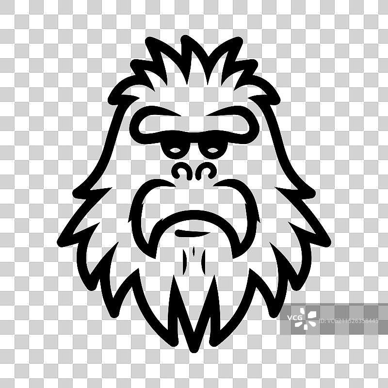 雪人图标或现代线条符号线条艺术和图标图片素材