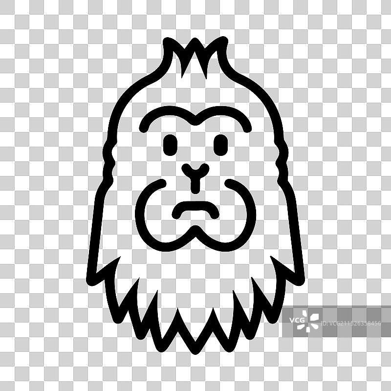 雪人图标或现代线条符号线条艺术和图标图片素材