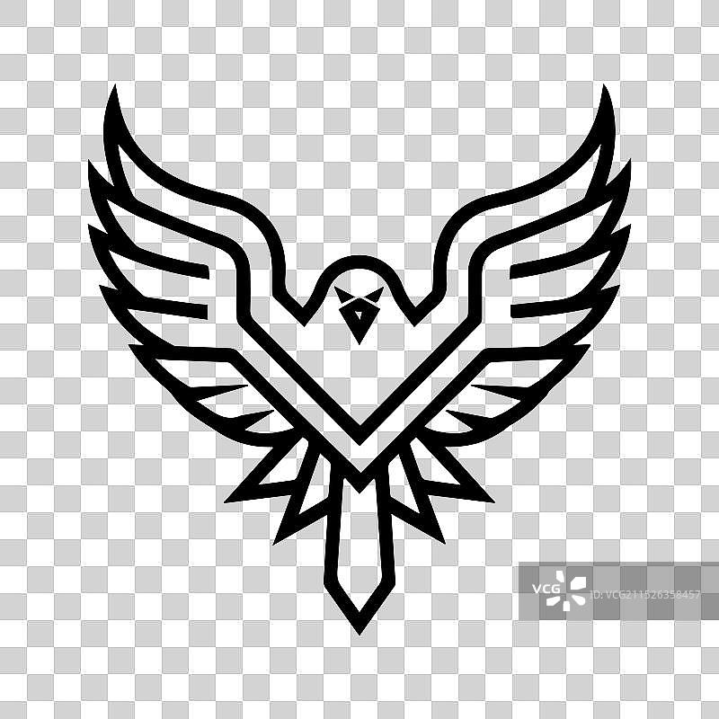 线条艺术风格的伊卡洛斯图标或现代线条符号图片素材