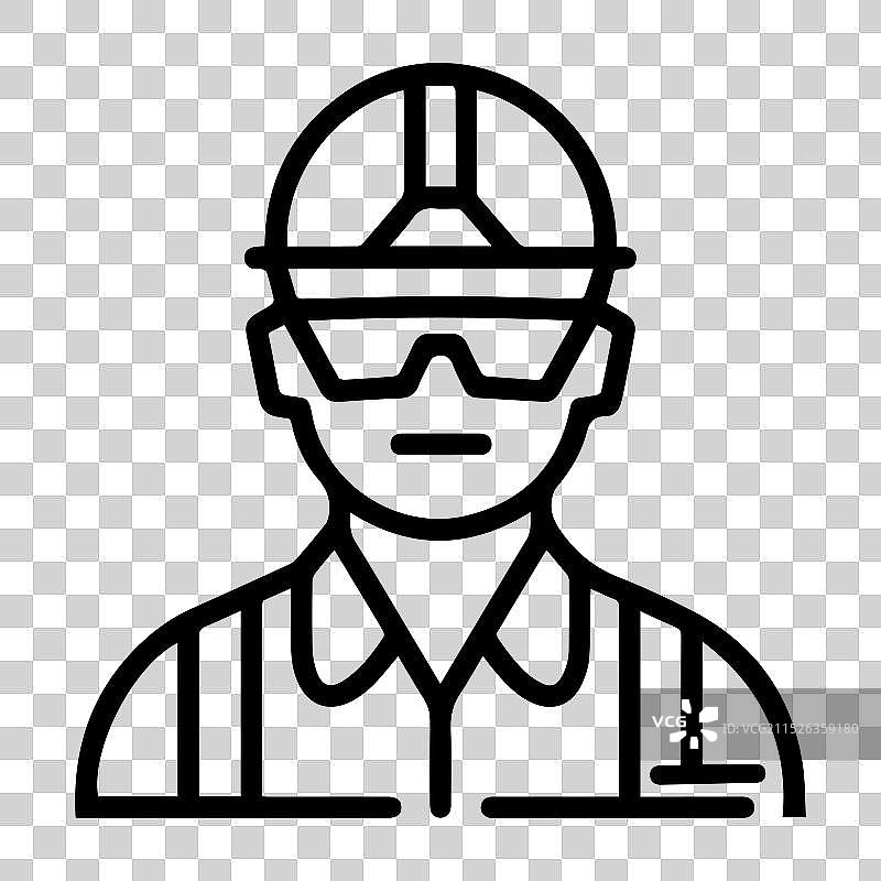 工程师图标或现代线条符号图片素材