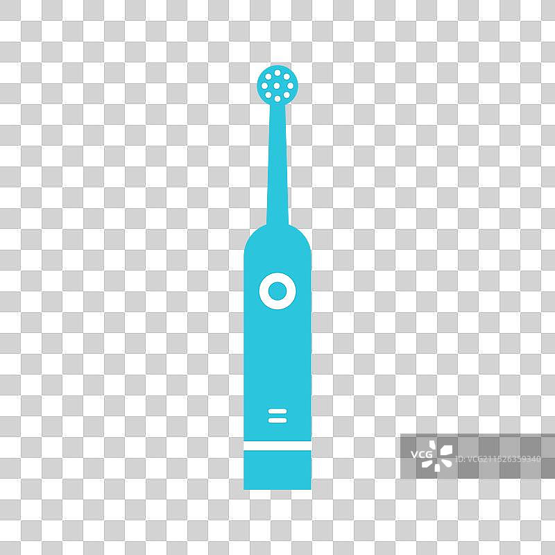 白色背景下的电动牙刷图标图片素材