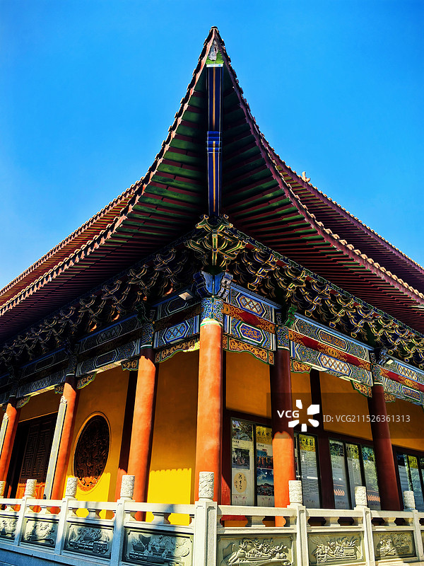湖南岳阳圣安古寺建筑一角图片素材