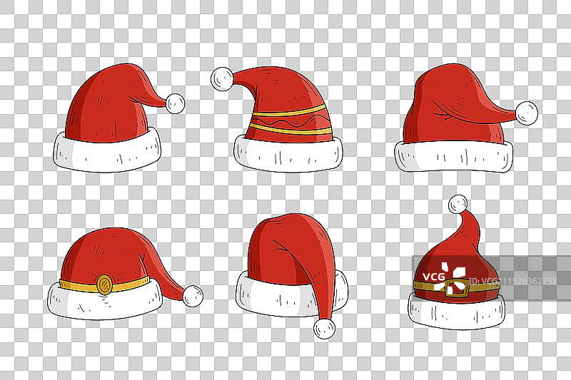 手绘圣诞帽合集图片素材