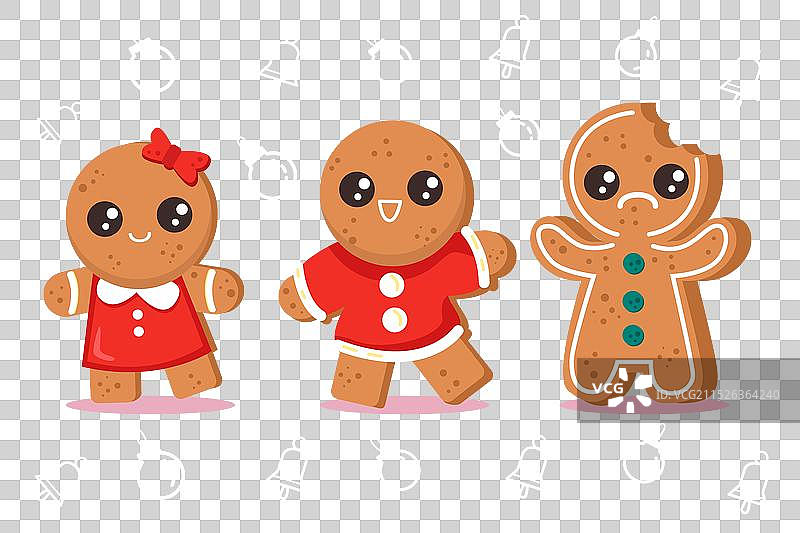 扁平设计姜饼饼干合集图片素材