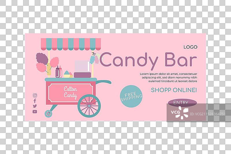 粉色糖果棒商务banner模板图片素材