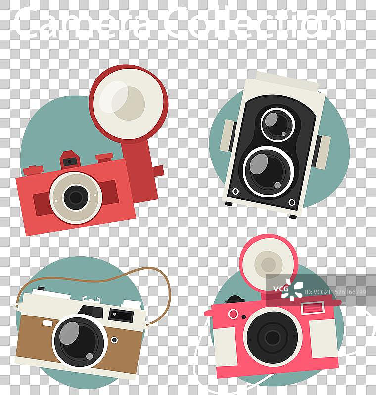 扁平风格可爱相机合集图片素材