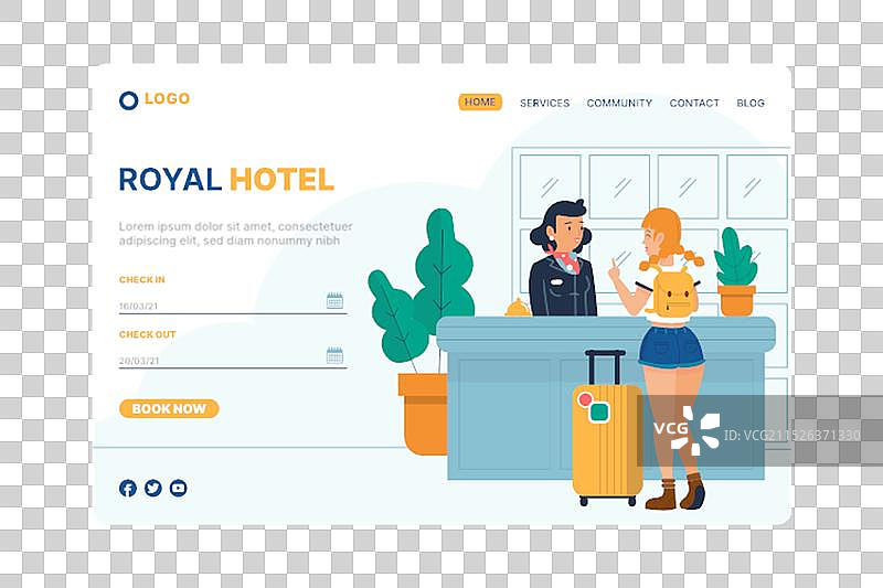 创意酒店着陆页图片素材