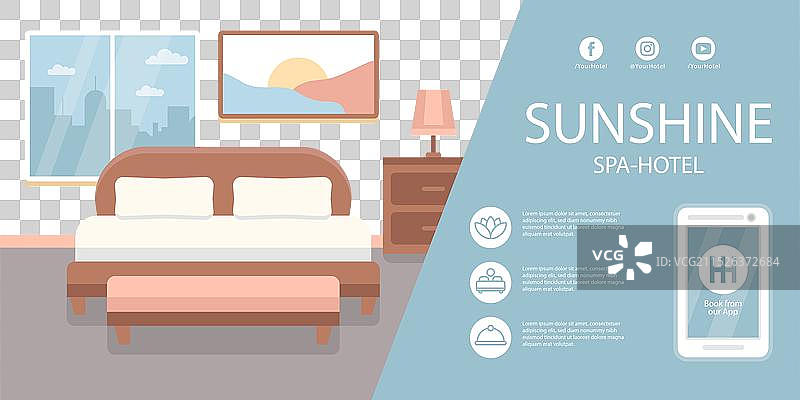 扁平风格酒店banner模板图片素材