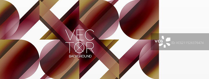 白色背景上的生动渐变三角形和圆形图片素材