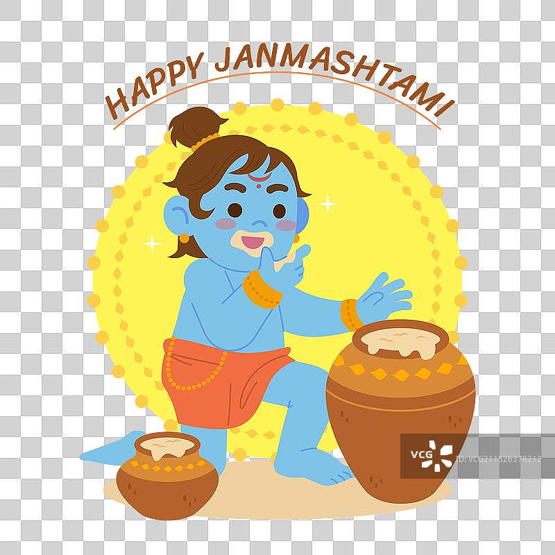 奎师那宝宝吃黄油图片素材