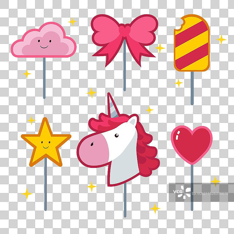 扁平风格蛋糕装饰图案合集图片素材