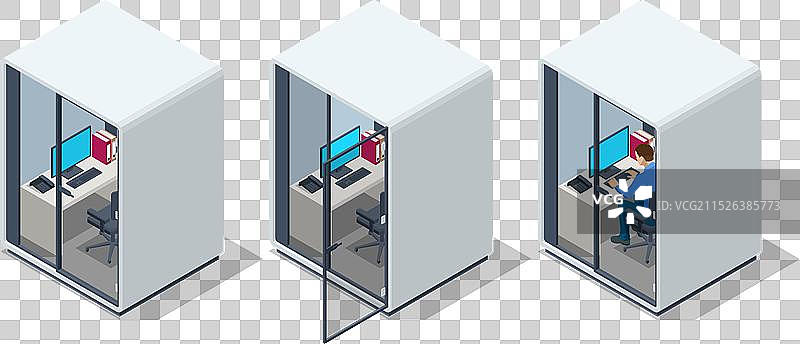 2.5D胶囊办公室移动舱图片素材