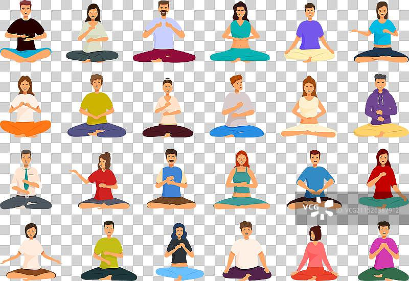 深呼吸图标卡通人物图片素材