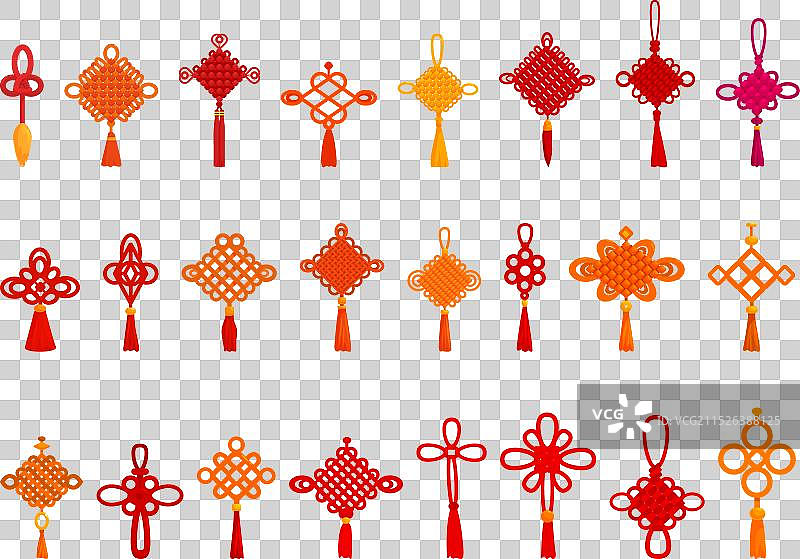 中国结图标卡通套装图片素材