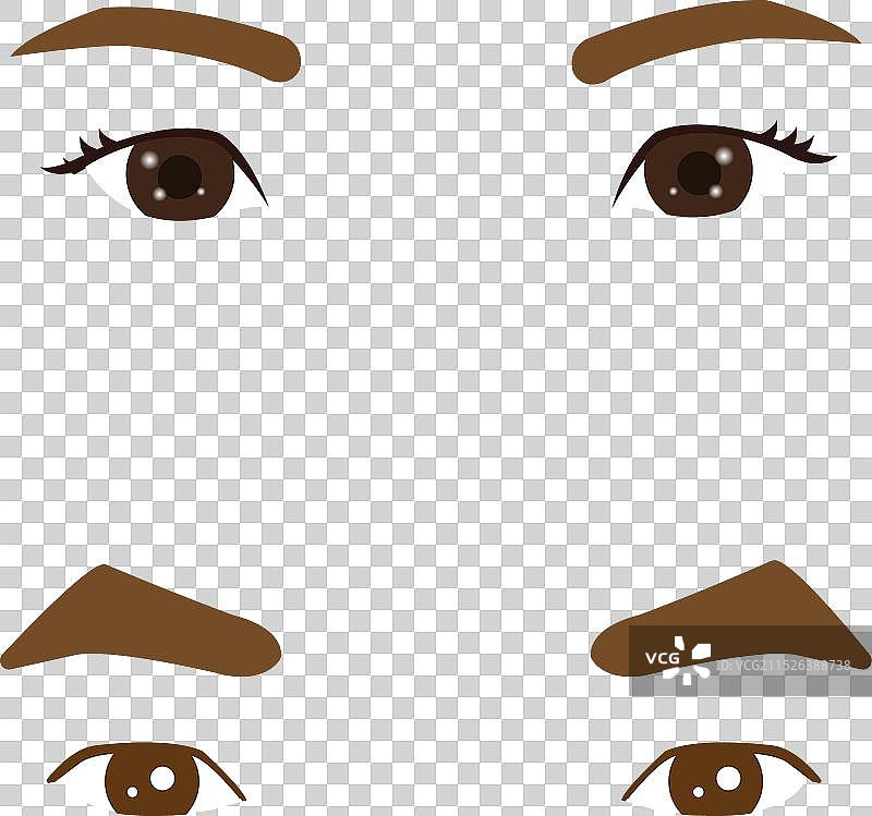 男女卡通人物的眼睛图片素材