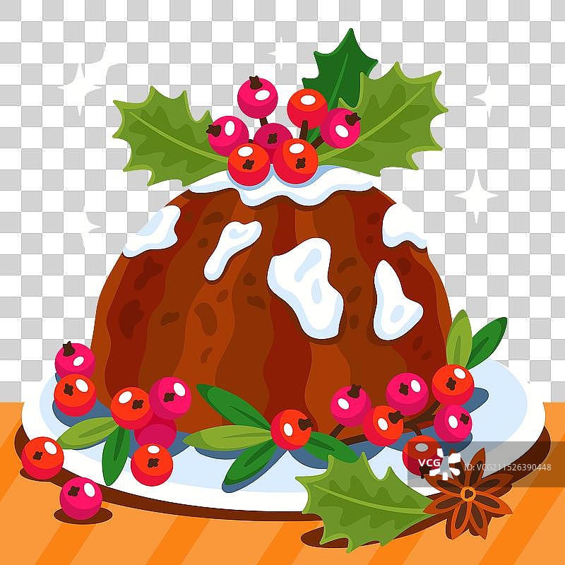 扁平圣诞布丁图片素材