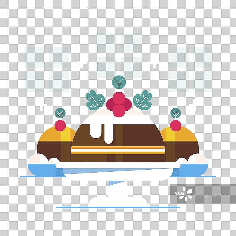 扁平圣诞布丁图片素材