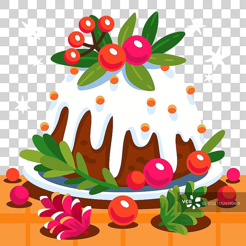 扁平圣诞布丁图片素材