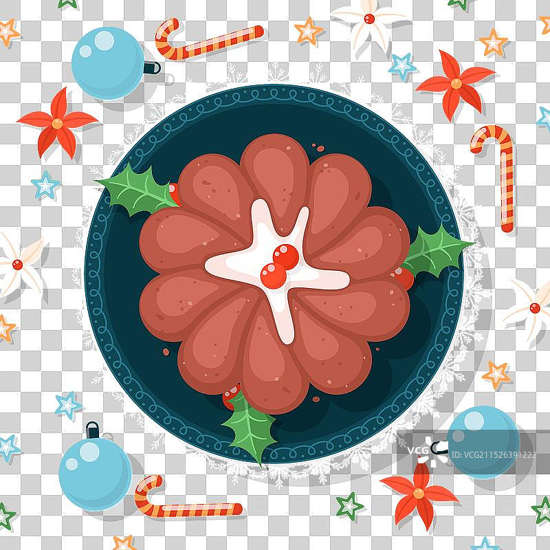 扁平圣诞布丁图片素材
