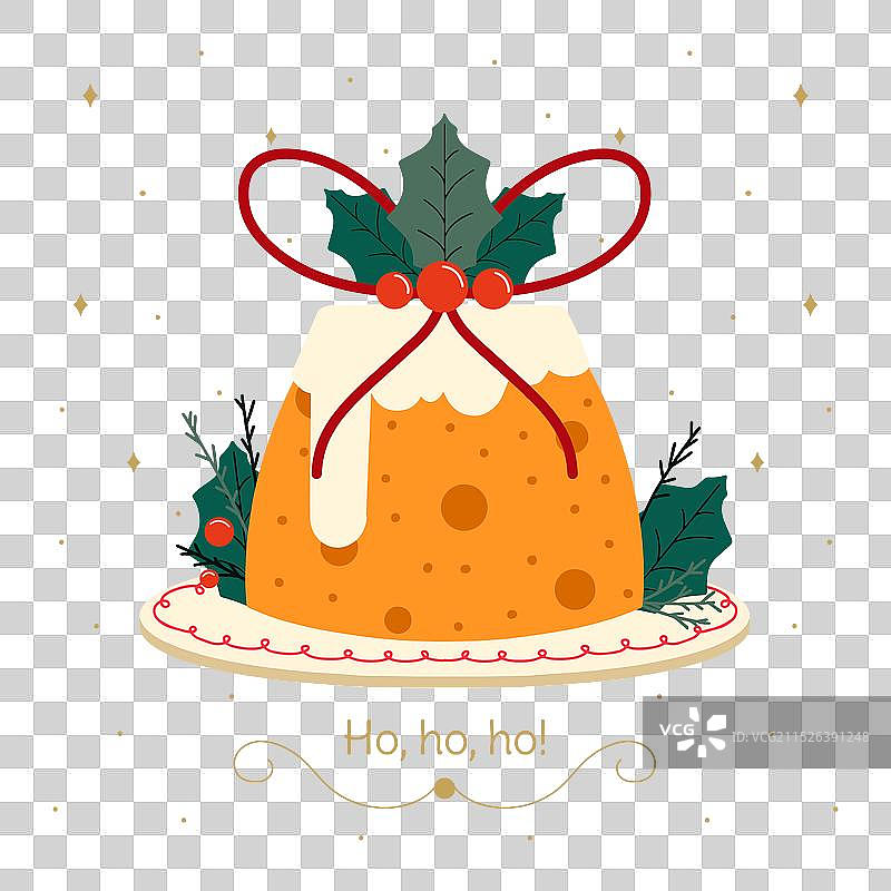 扁平圣诞布丁图片素材