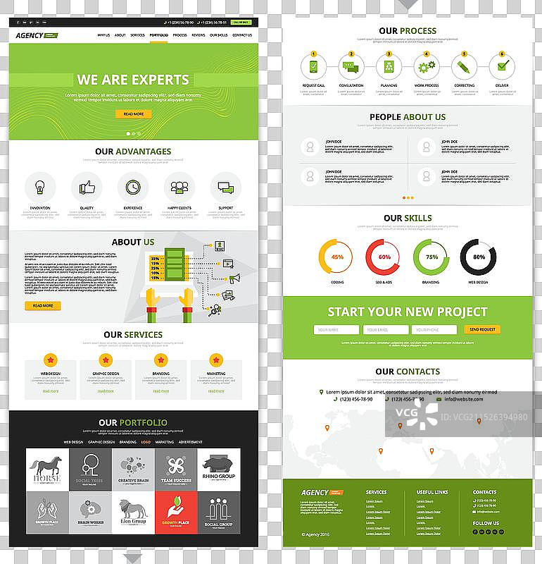 网页竖版设计合集图片素材