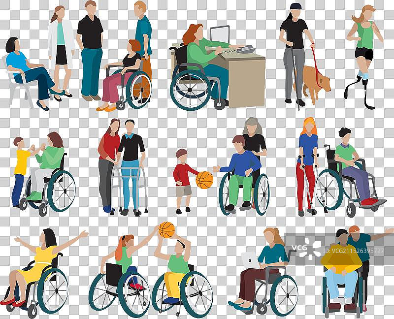 残疾人图标合集图片素材