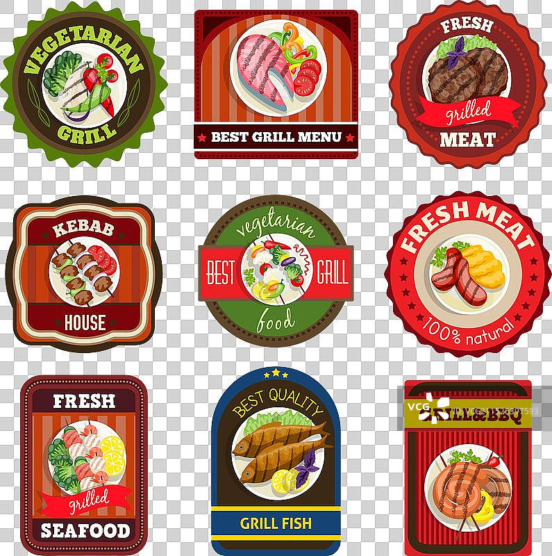 烤架菜肴标志图片素材
