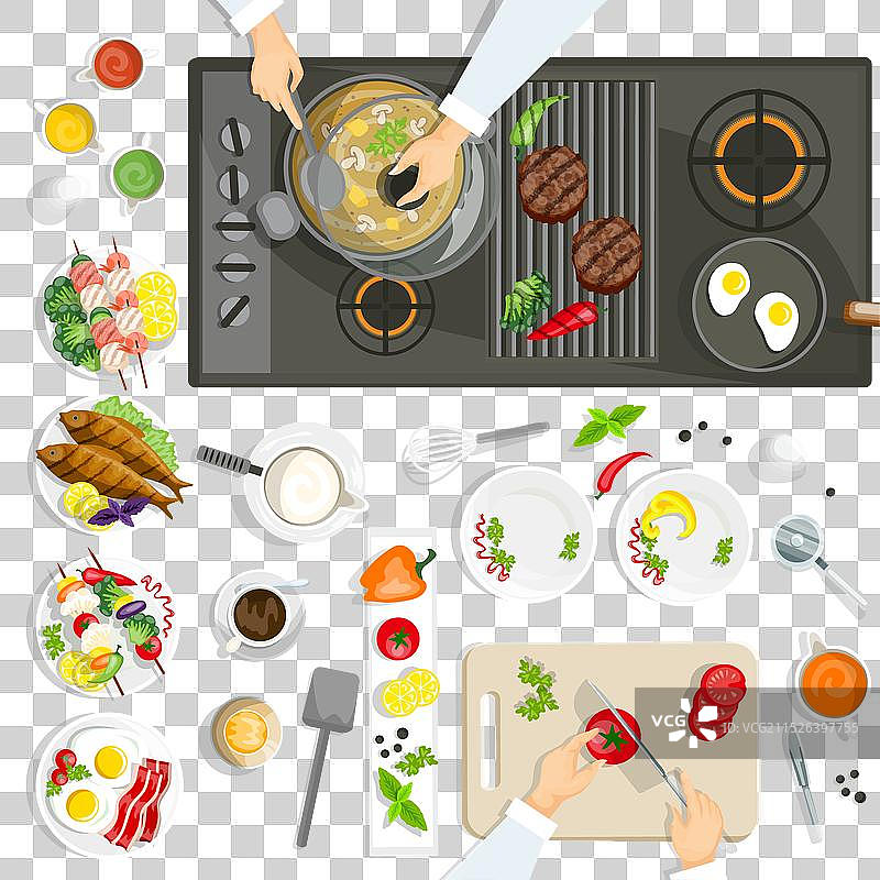 厨房里的餐具和器皿图片素材