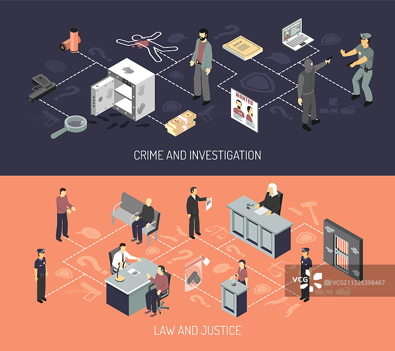 司法系统2.5D横幅图片素材