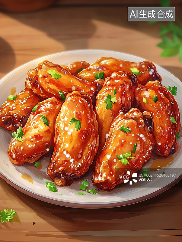 【AI数字艺术】烤鸡块图片素材