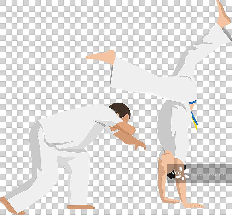 巴西卡波耶拉武术中的格斗场景图片素材