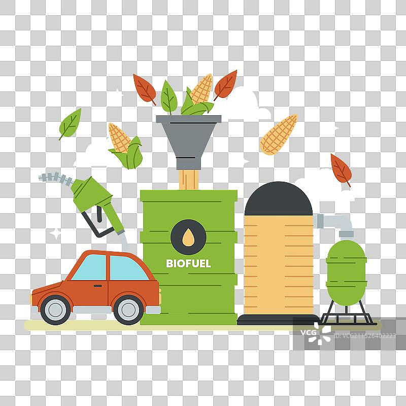 手绘扁平设计生物燃料图片素材