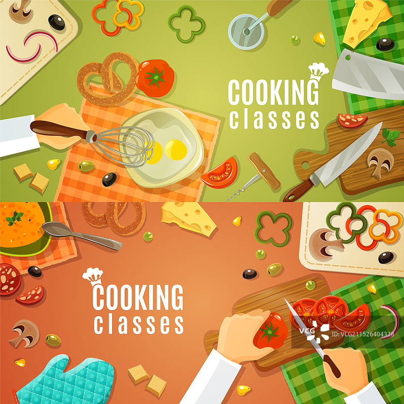 烹饪课程顶视图图片素材
