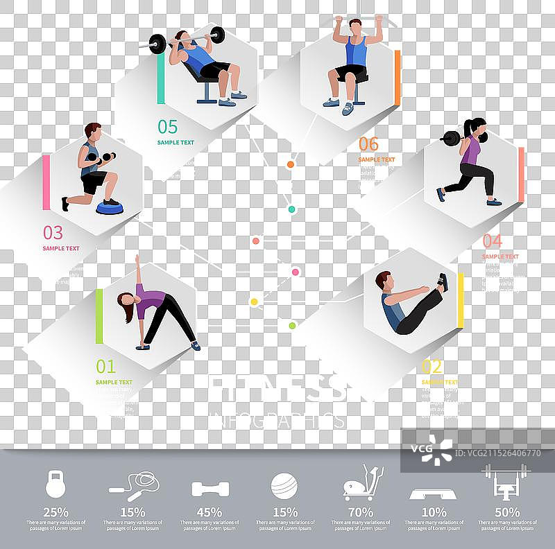 健身人群信息图表设计图片素材