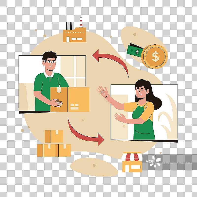 手绘经销商图片素材