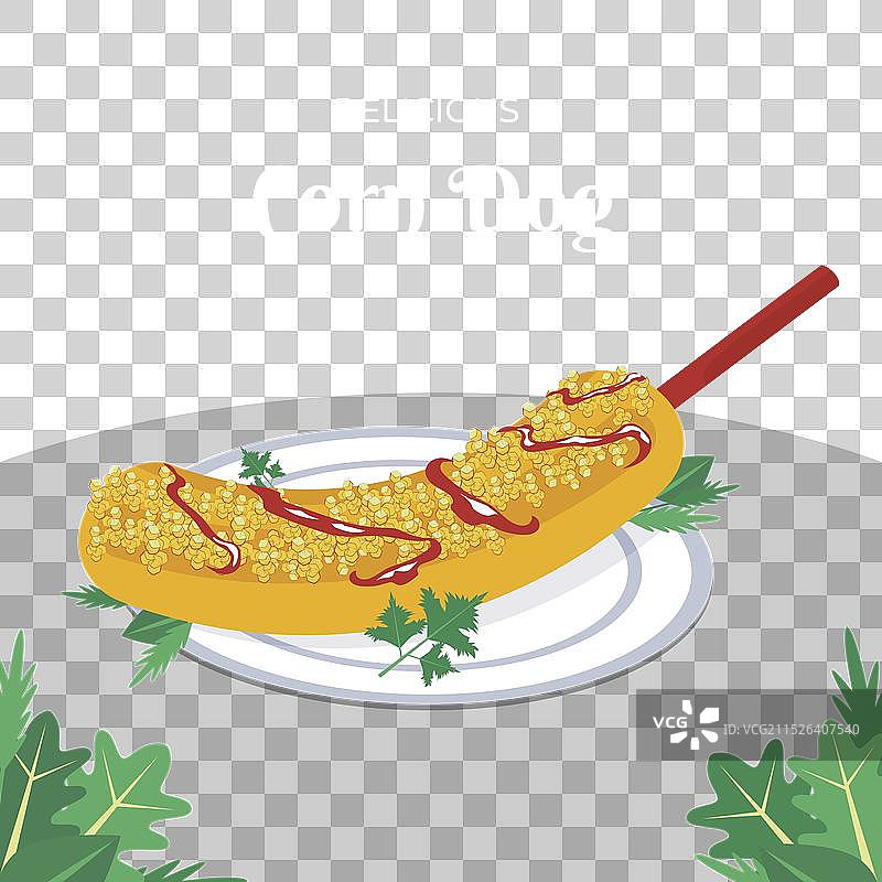 扁平风玉米热狗图片素材