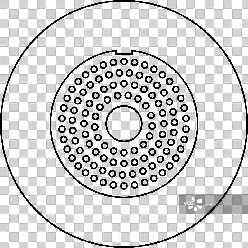 绞肉机绞盘装置的篦子图片素材