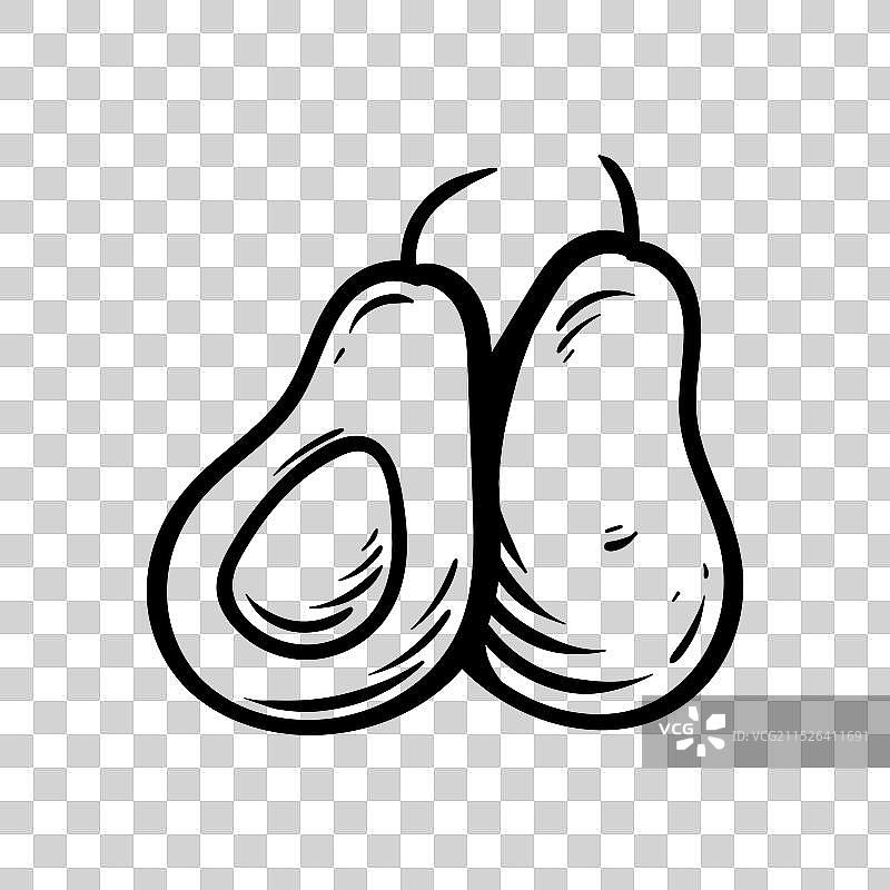 手绘卡通牛油果图片素材