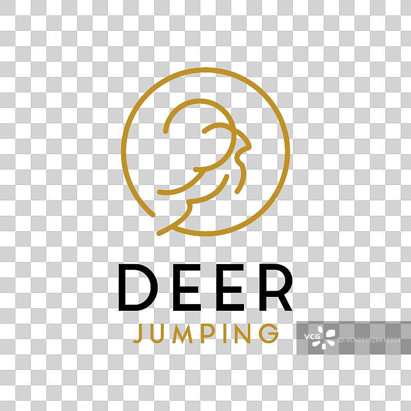 跳跃的鹿Logo创意概念图片素材